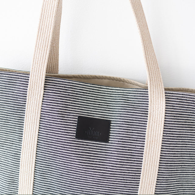 Striped Denim Tote Bag for Everyday Escapes