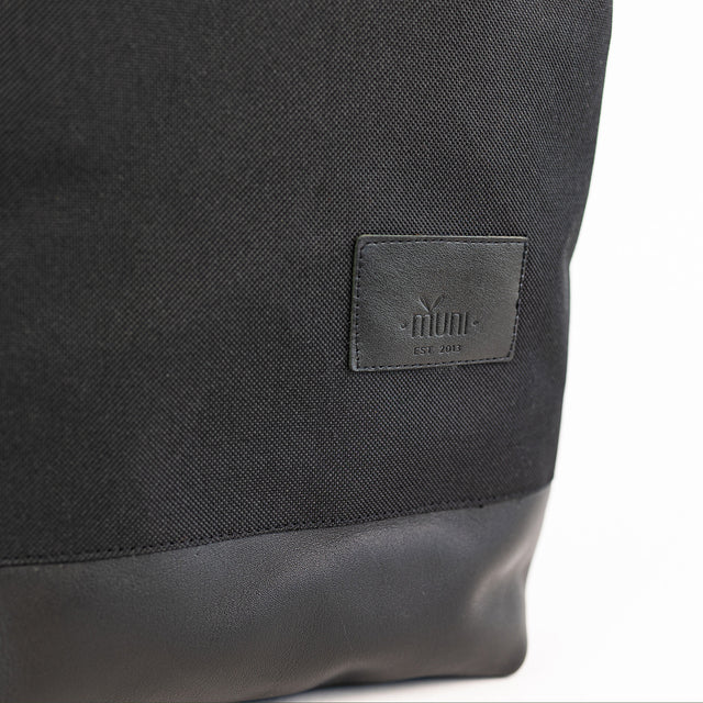 Backpack with black leather - 13" Laptop Pocket