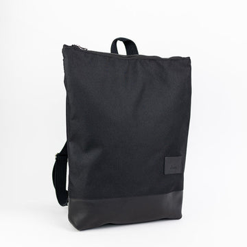 Backpack with black leather - 13" Laptop Pocket
