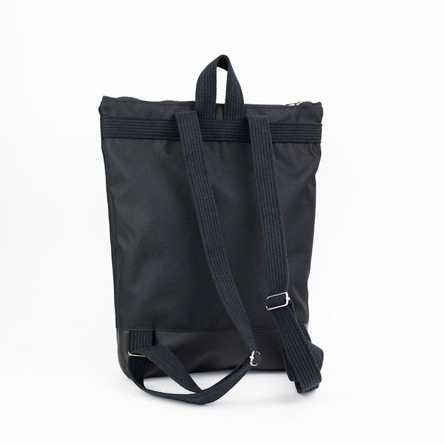 Backpack with black leather - 13" Laptop Pocket
