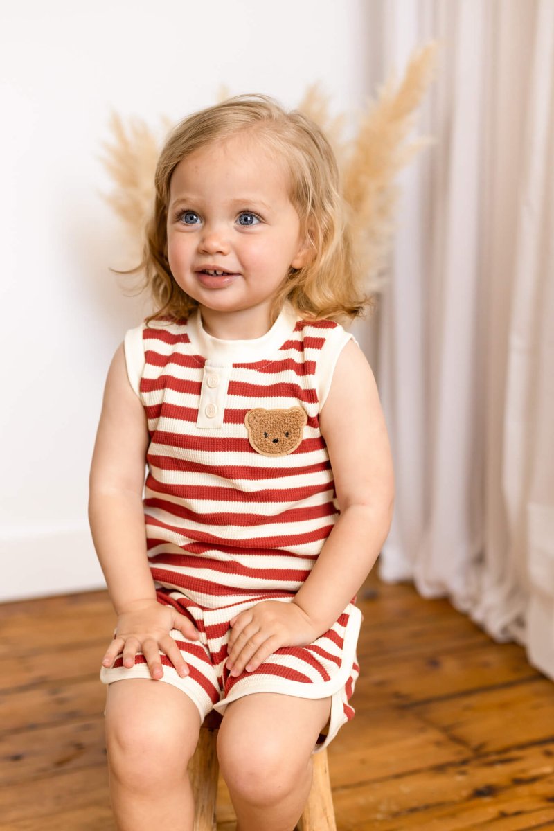 The Bear Beach Stripe Shorts &amp; T-Shirt