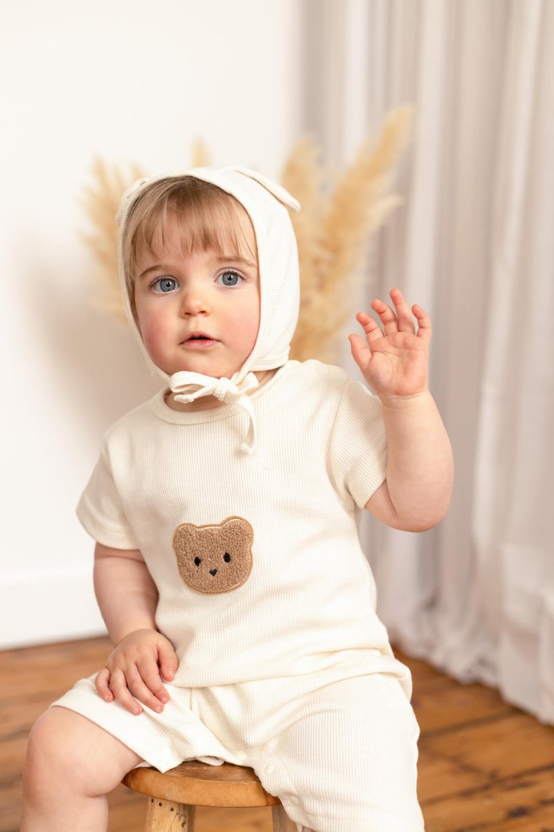 Cool Summer Bear &amp; Bonnet Hat Set