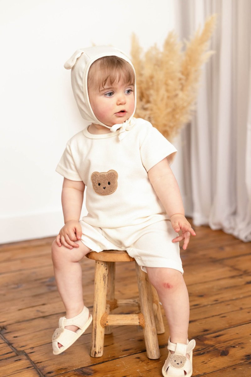 Cool Summer Bear &amp; Bonnet Hat Set