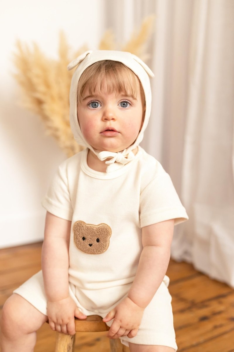 Cool Summer Bear &amp; Bonnet Hat Set