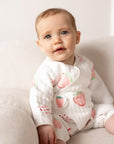 The Strawberry Boucle Wrap Baby Grow Romper