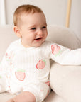 The Strawberry Boucle Wrap Baby Grow Romper