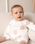 The Strawberry Boucle Wrap Baby Grow Romper