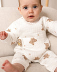 The Happy Bear Boucle Wrap Baby Grow Romper