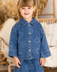 Baby Embroidered Bear Denim Two-Piece Set