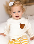 COZY Bear Knit Sweater Creme Jumper