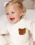 COZY Bear Knit Sweater Creme Jumper