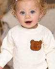 COZY Bear Knit Sweater Creme Jumper