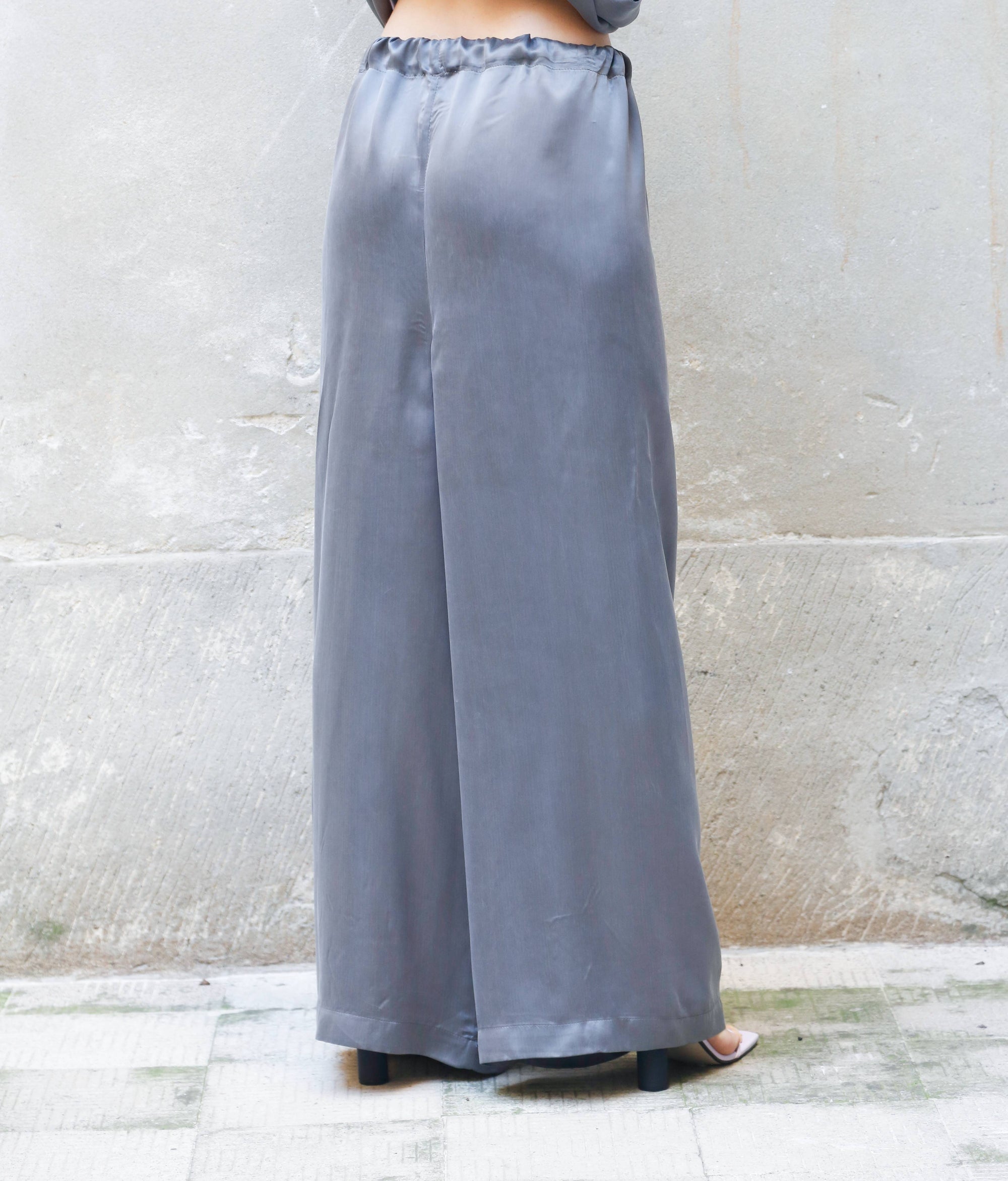 Low Waist Long Wide Pants 100% Bemberg-4