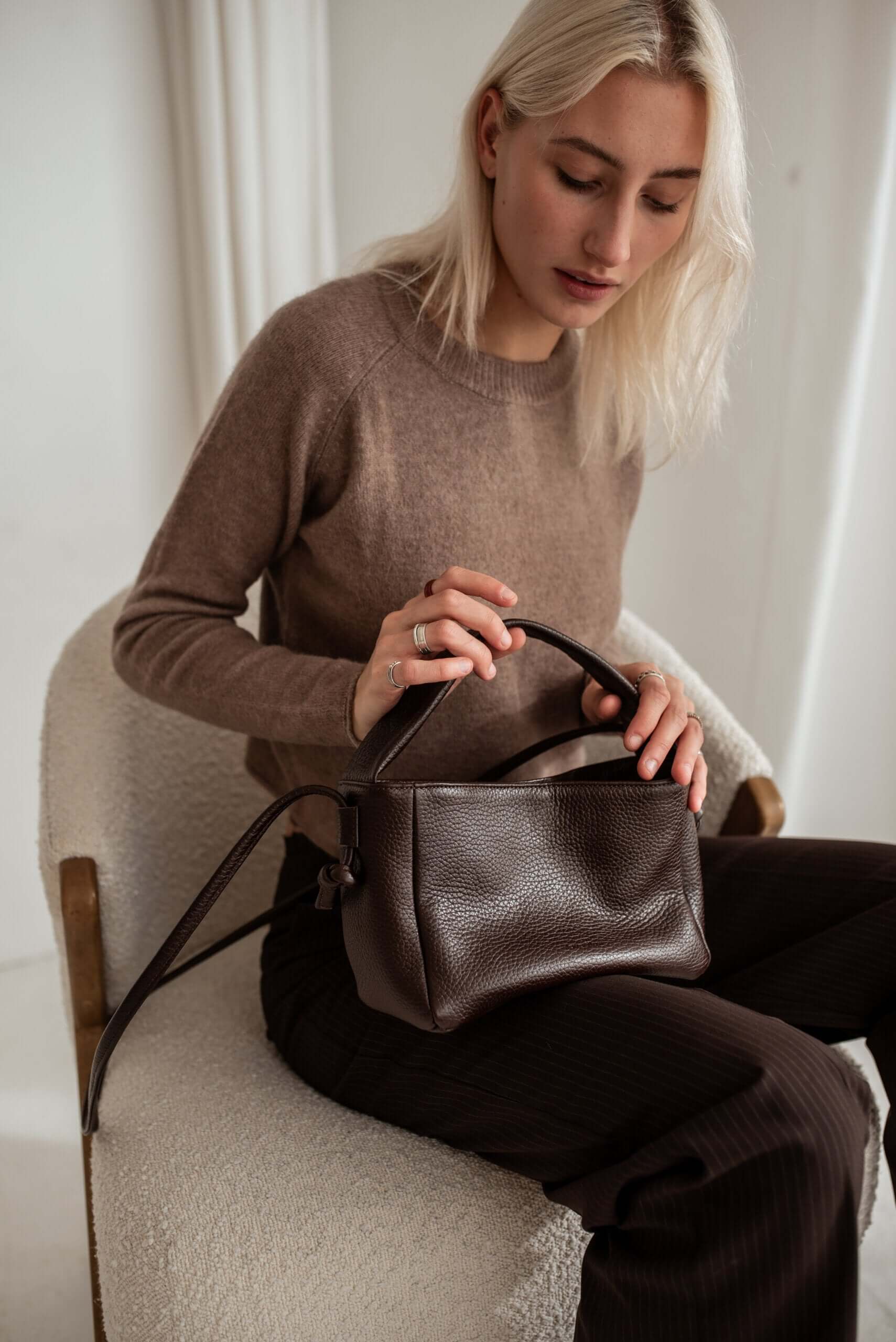 Dark Brown Meru Crossbody Bag