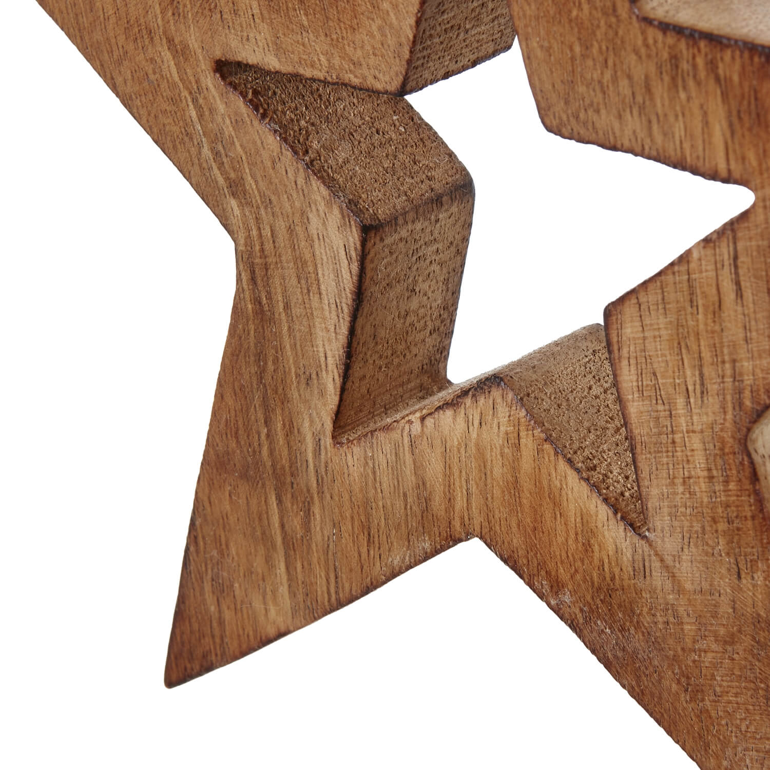 Whitewashed Wooden Star Wall Decoration