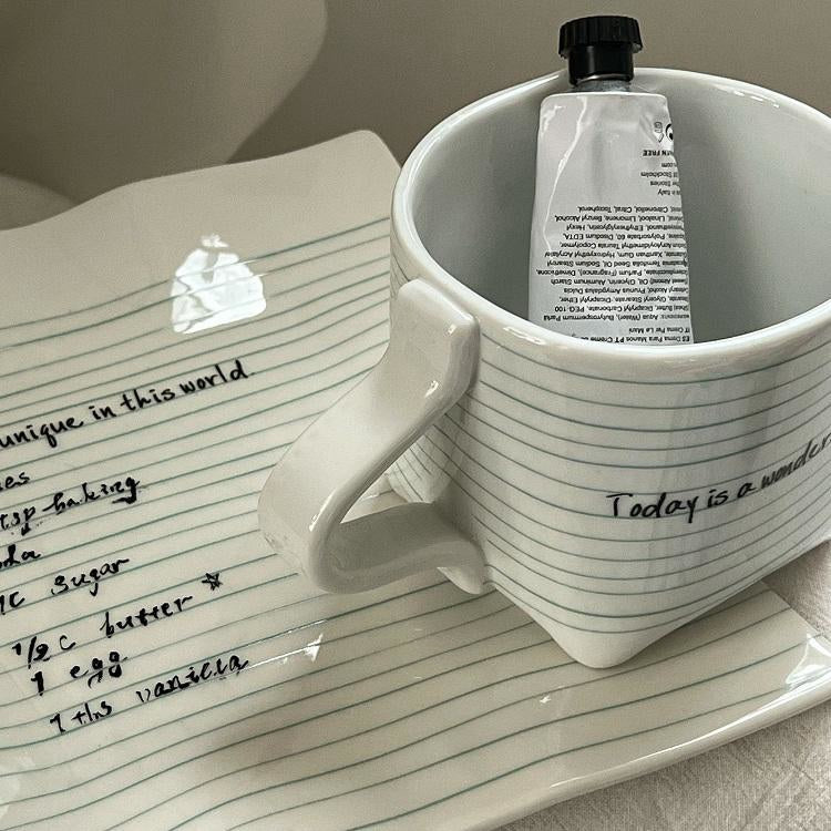 Notebook Ceramic Cup Plate-3