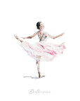 Hand-Painted Ballerina Illustration Print – Dance-Inspired Art for Nursery, Bedroom, or Playroom (Unframed or Framed Options)