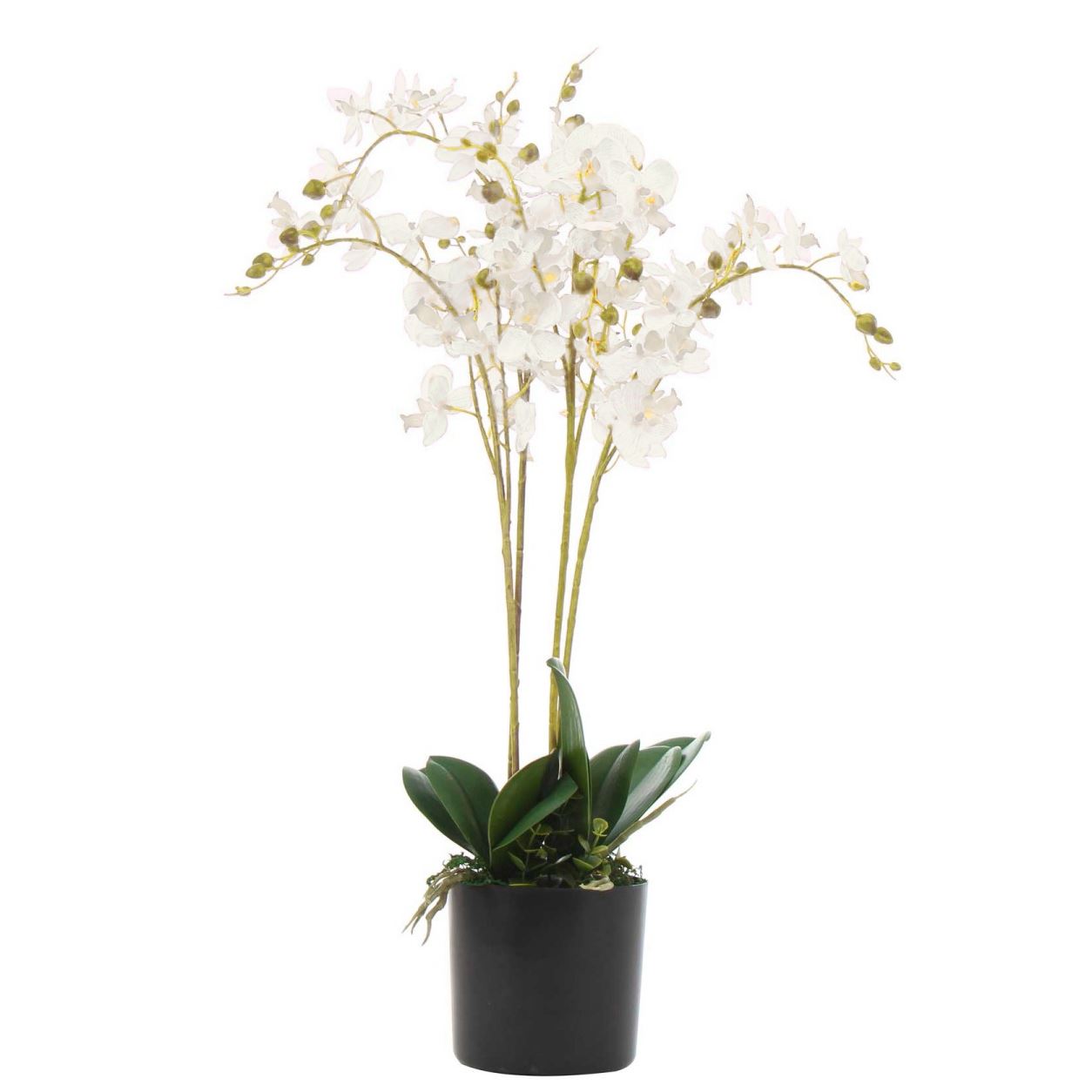 Artificial Orchid Flower 60cm White Orchid Arrangement-0