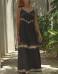 Andromeda Silk Dress in Black Shibori