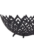 Lattice Black Cast Iron Decorative Bowl Medium