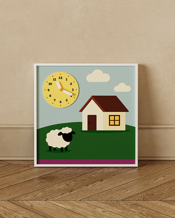 Sheep & House Decorative Clock-2