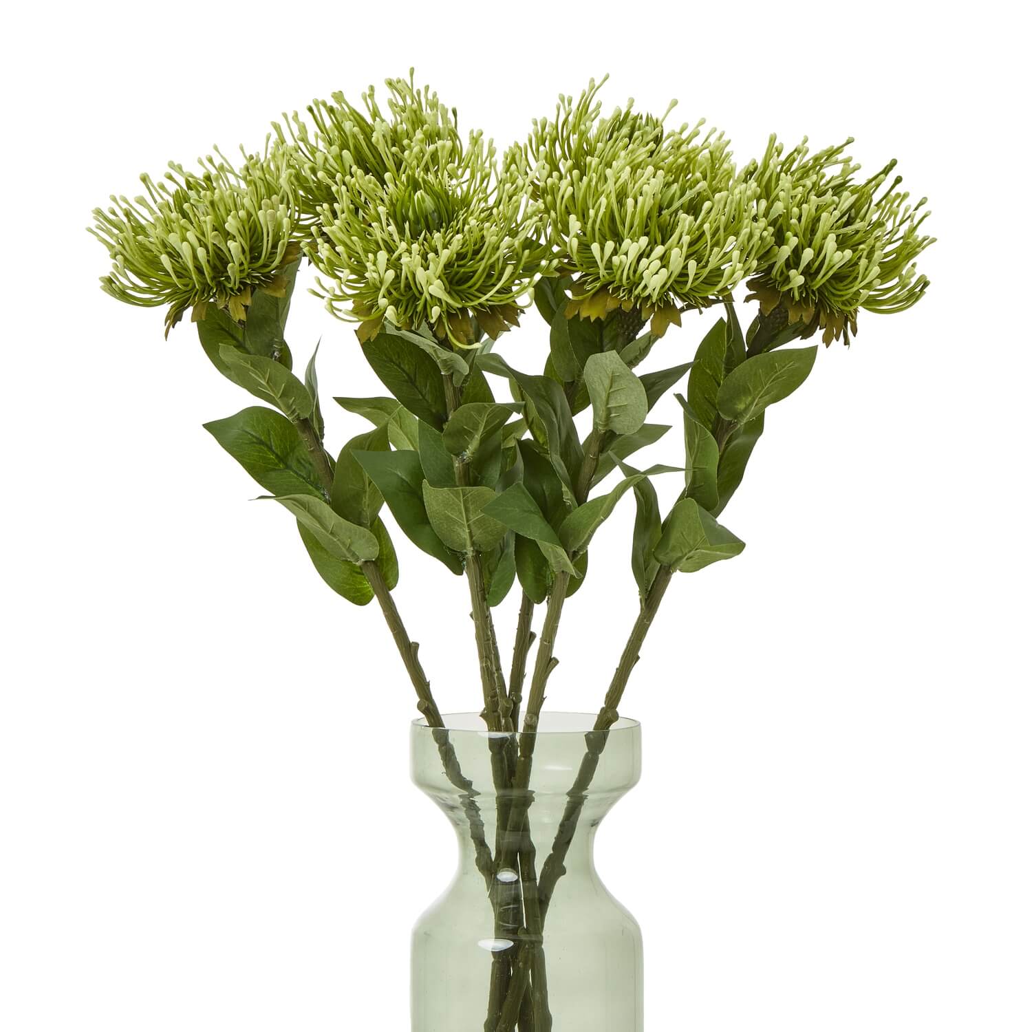 Lush Green Faux Protea Stem
