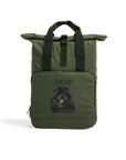 Black Chow Chow Chic: Aloof Floof Roll-Top Backpack