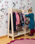 Toddler Clothing Rack with Shelves