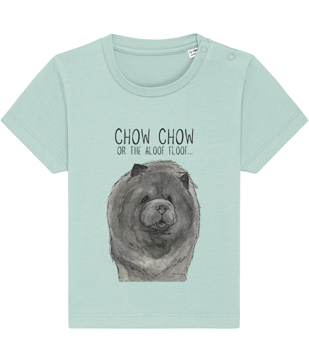 Cute &amp; Comfy Blue Chow Chow Baby T-Shirt – Perfect for Little Dog Lovers!