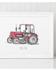 Personalised Red Tractor Transport Print