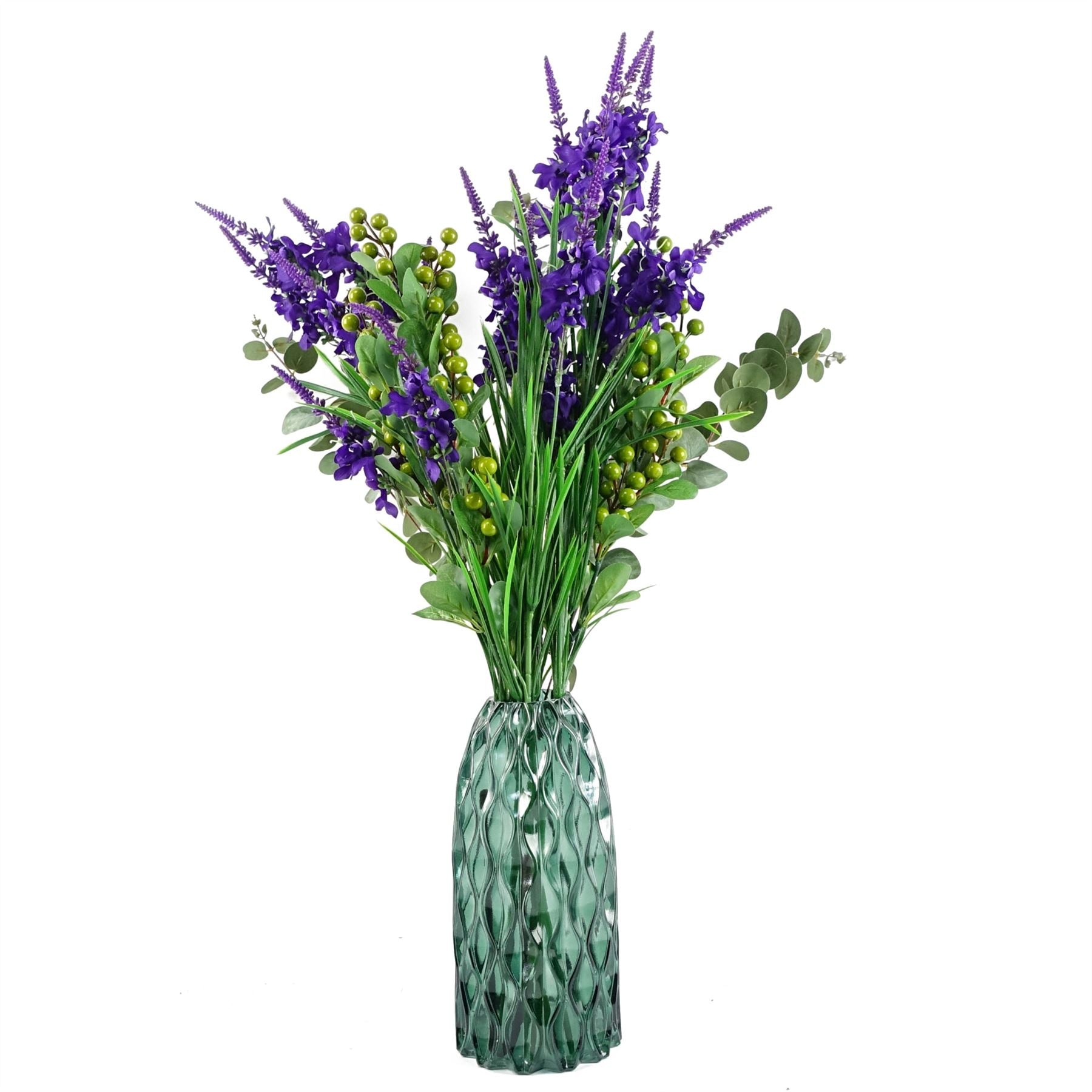 Pack of 6 x Artificial Flowers Purple Larkspur Artifical Stem 80cm-2