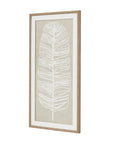Large White Feather Wall Art with Beaded Frame