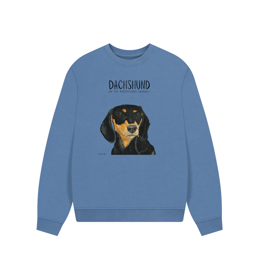 Comfy, Cozy, &amp; Cute: The Black &amp; Tan Dachshund Oversized Sweatshirt"
