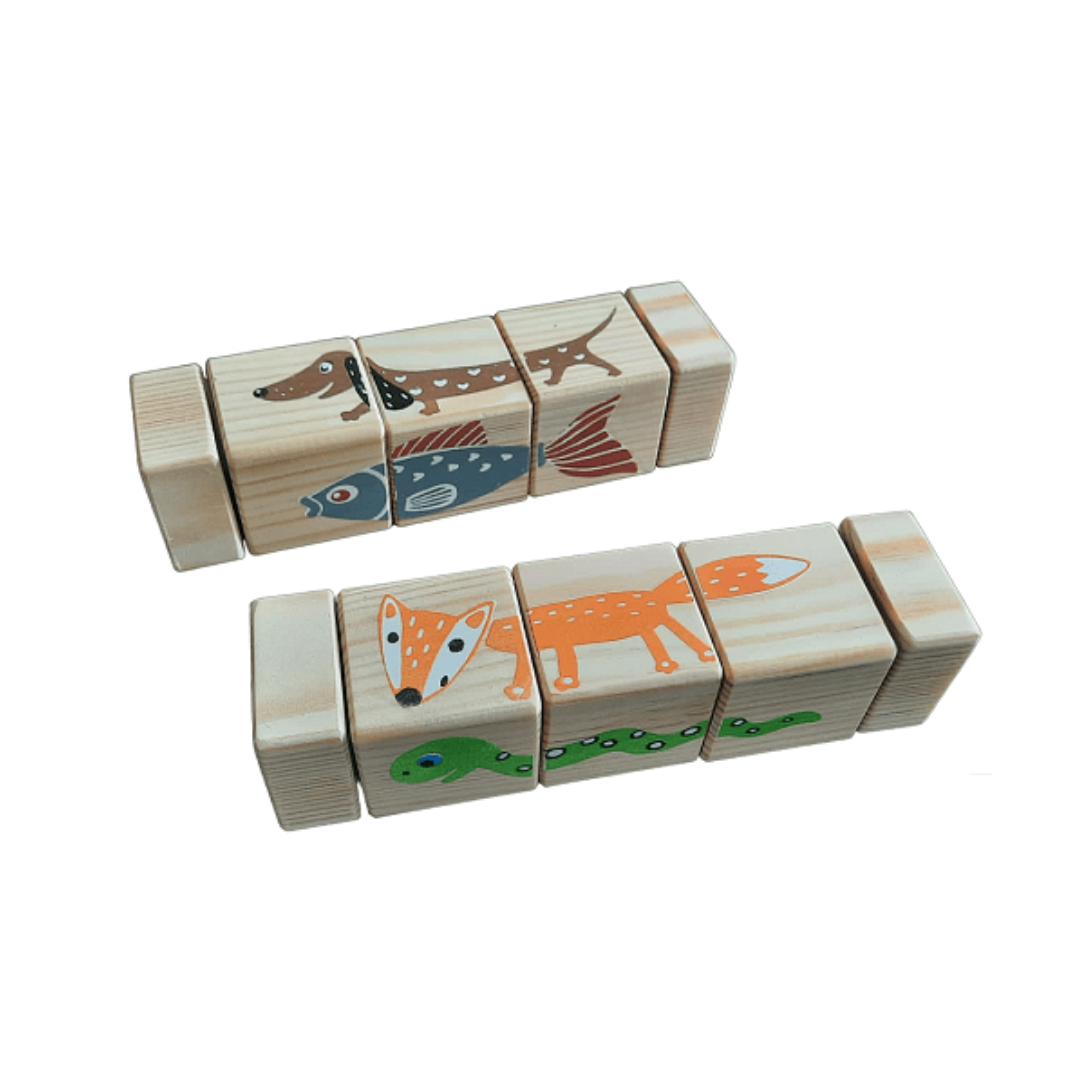 Handcrafted Pinewood Rotating Blocks Toy – Safe & Durable by ROOSI Traditional Toys at www.brixbailey.com