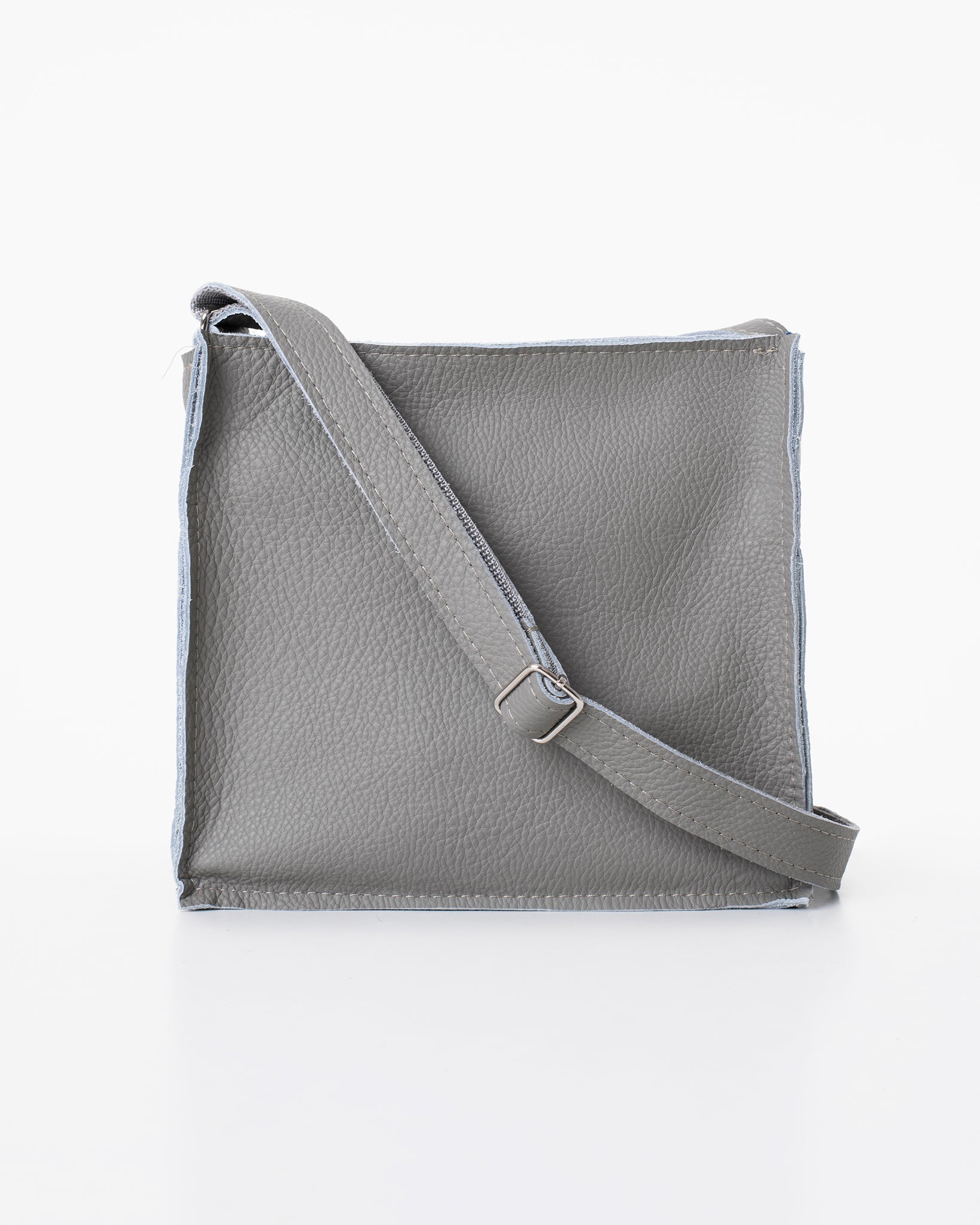 Light Grey Leather Shoulder Bag