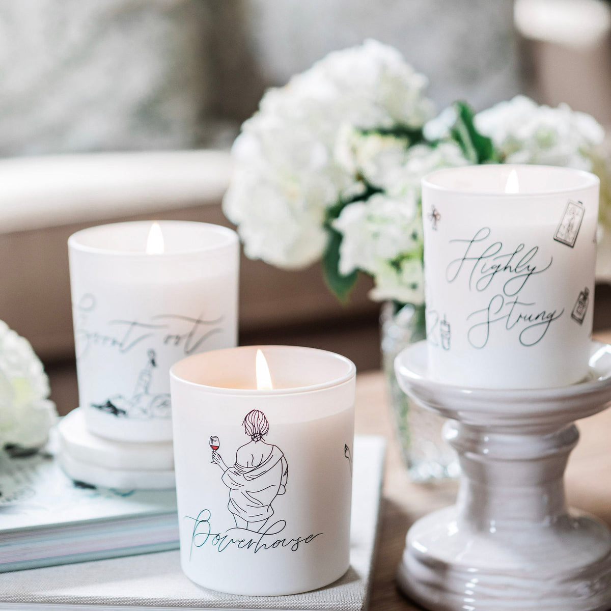 Highly Strung Natural Wax Glass Candle