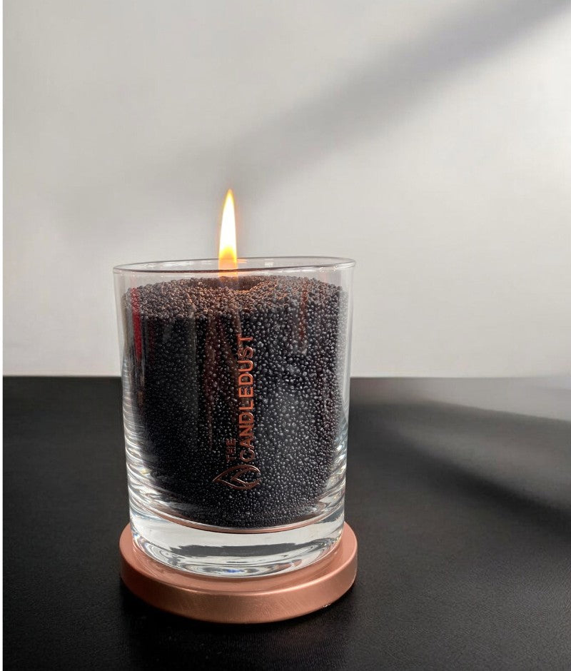 Unscented Black Powder Candle in Glass 160g