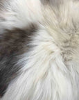 Luxury British sheepskin seat cover, 100% natural round hide, 35cm diameter, cream and light brown, premium hypoallergenic fur by Wildash London at brixbailey.com