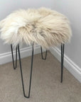 Luxury British sheepskin seat cover, 100% natural premium round hide, 35cm cream and light brown, sustainable and hypoallergenic by Wildash London at brixbailey.com