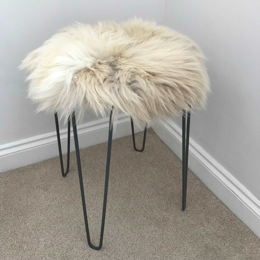 100% Genuine Real Sheepskin Seat Pad British Roundie 35cm Cream / Light Browns