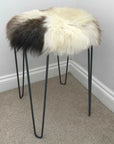 Luxury British sheepskin seat cover, premium 100% natural round hide, 35cm cream and light brown, sustainable hypoallergenic fur by Wildash London at brixbailey.com