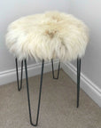 Luxury British sheepskin seat cover, 100% natural round hide, 35cm cream and light brown, premium hypoallergenic fur, sustainable and machine washable by Wildash London at brixbailey.com