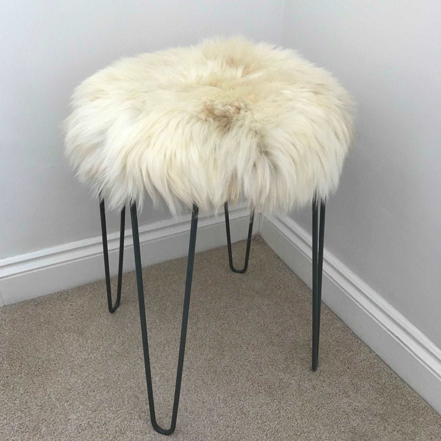 100% Genuine Real Sheepskin Seat Pad British Roundie 35cm Cream / Light Browns