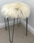 Luxury British sheepskin seat cover, premium 100% natural round hide, 35cm cream and light brown, therapeutic hypoallergenic fur by Wildash London at brixbailey.com
