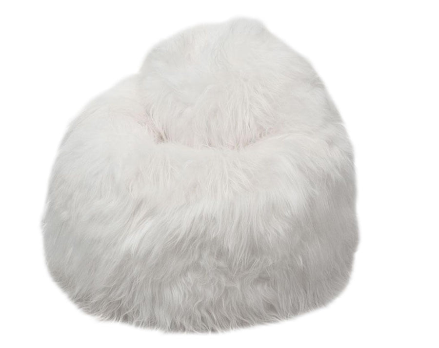 Icelandic Longhair Sheepskin Beanbag Chair White