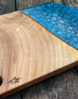 Blue and Silver Walnut Resin Chopping Board