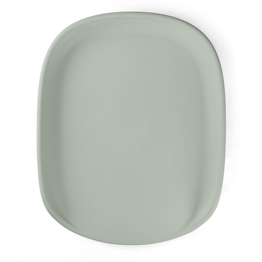 Premium Sebra changing mat in seagrass green, stylish Scandinavian design, soft water-repellent surface, safe baby nest shape, easy to clean by Ella James at brixbailey.com