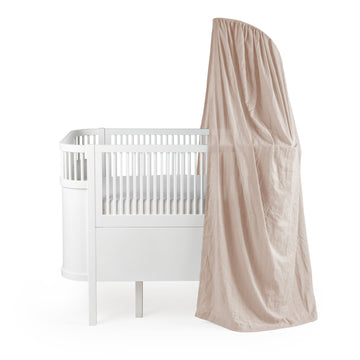 Sebra Sky Canopy in Birchbark Rose, elegant organic cotton dobby weave, lightweight breathable design, fits Sebra mobile holder by Ella James at brixbailey.com