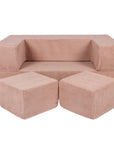 MeowBaby® Soft Velvet Cube Sofa - Powder Pink