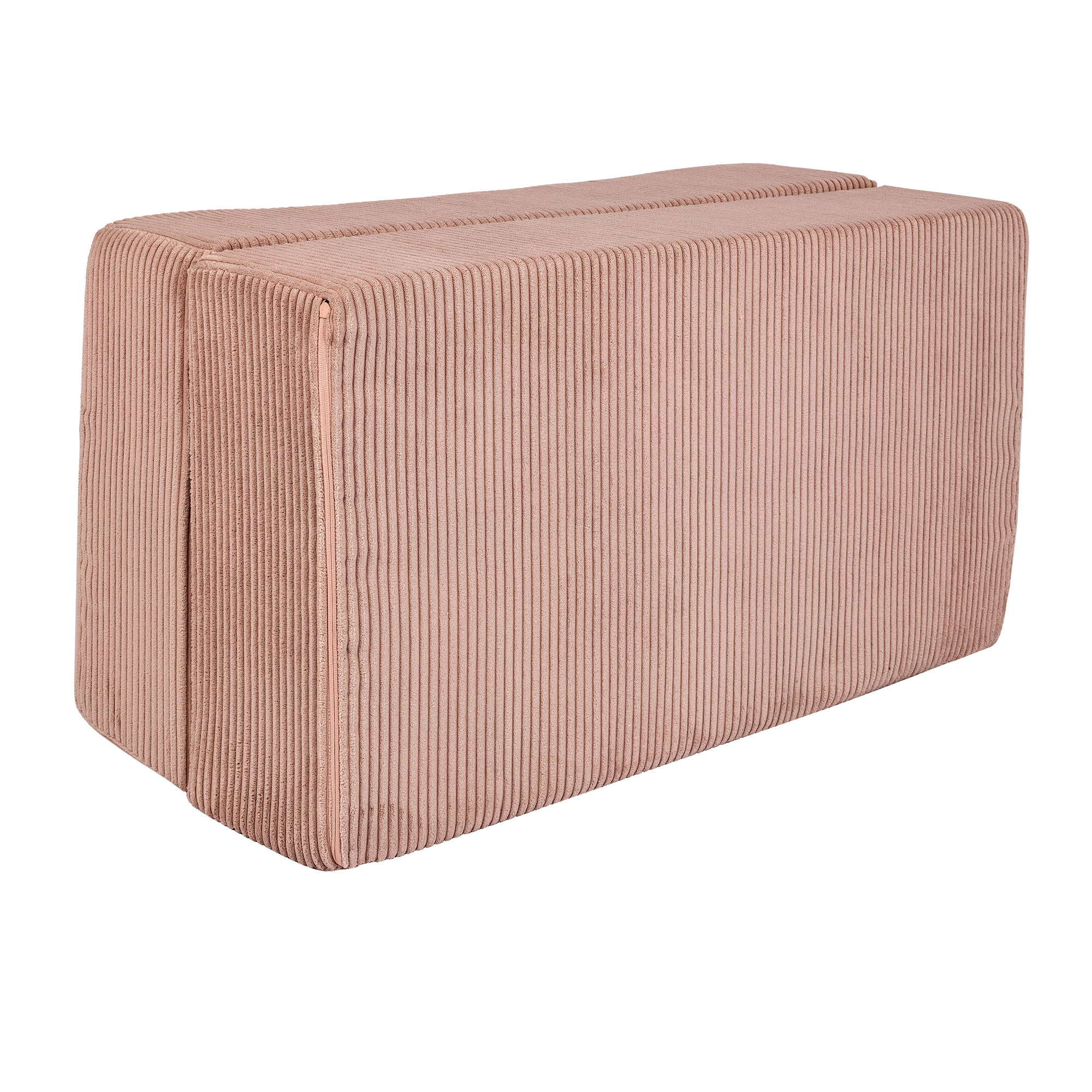 Soft Velvet Cube Sofa in Powder Pink
